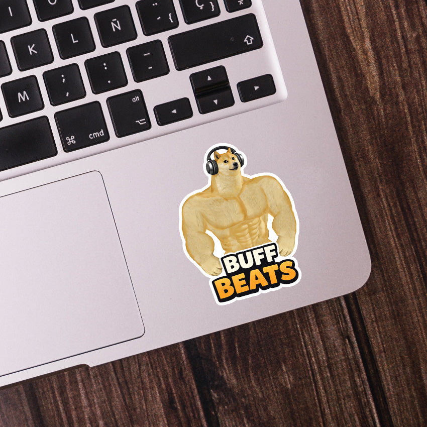 006 - "Buff Beats" Doggo Meme Vinyl Sticker