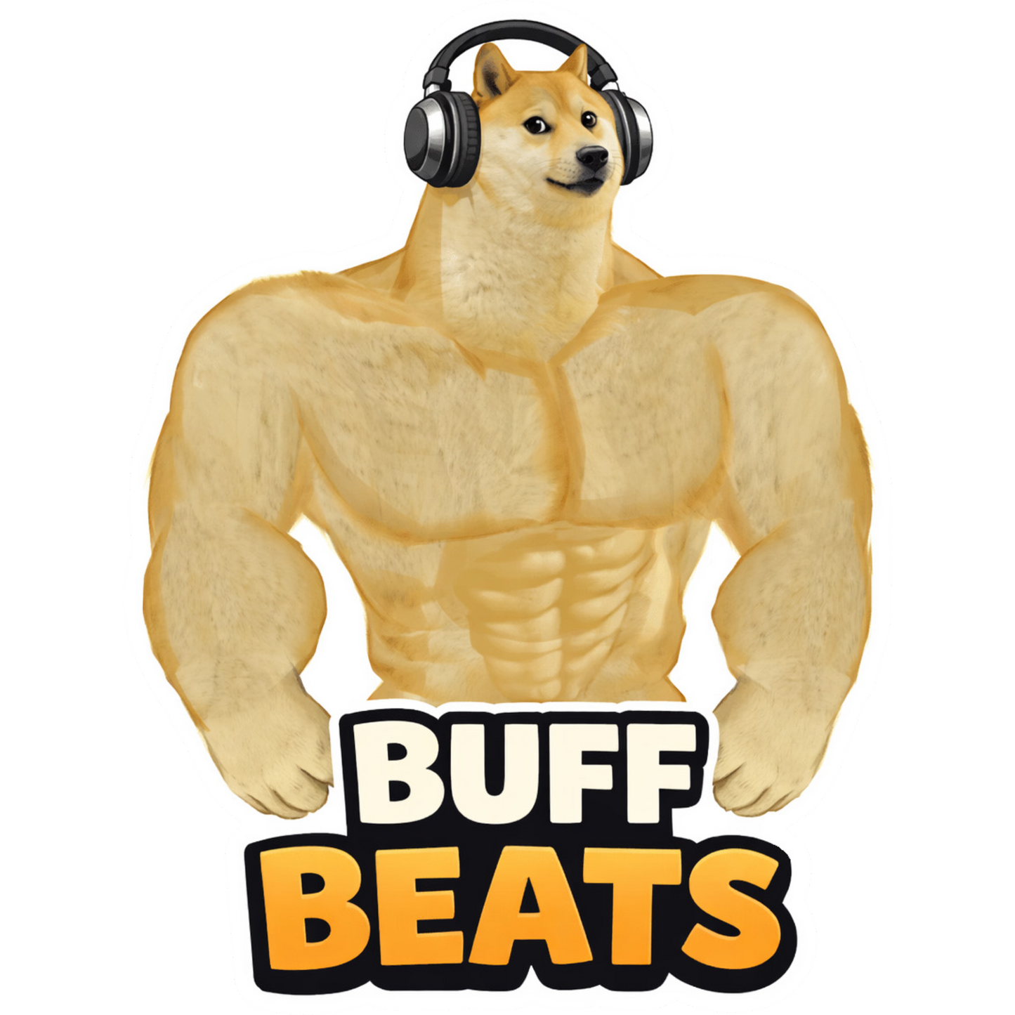 006 - "Buff Beats" Doggo Meme Vinyl Sticker