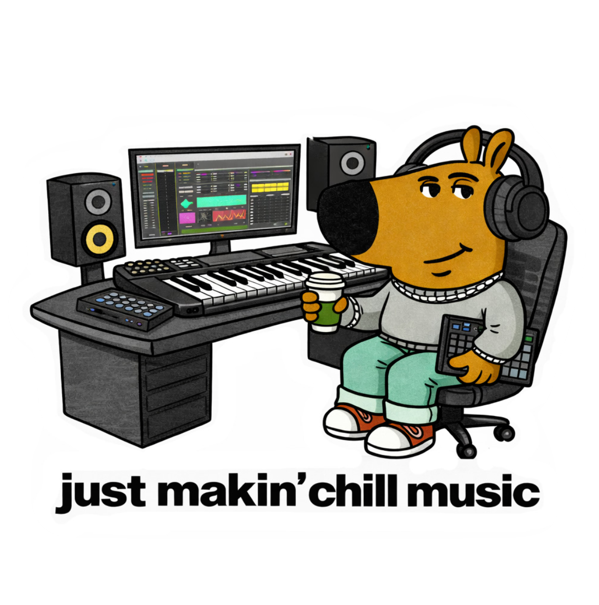 005 - "Just Makin' Chill Music" Just A Chill Guy Vinyl Sticker