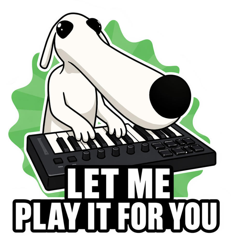 002 - "Let Me Play It For You" Longnose Dog Vinyl Sticker