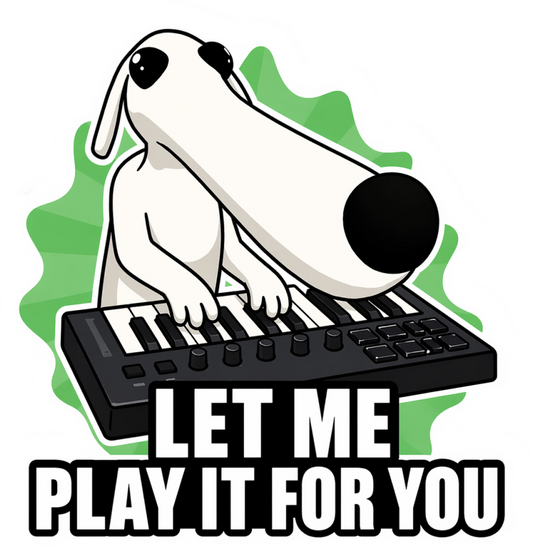002 - "Let Me Play It For You" Longnose Dog Vinyl Sticker